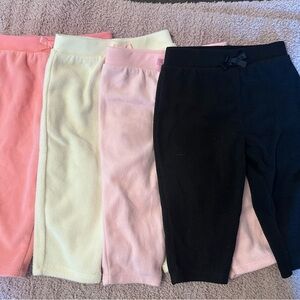 Gerber Baby Girls Fleece Pants 12M 4-Pack Pink Black Cream